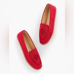 Talbots 9.5 Red Pop Izzy Scallop Espadrille Flats